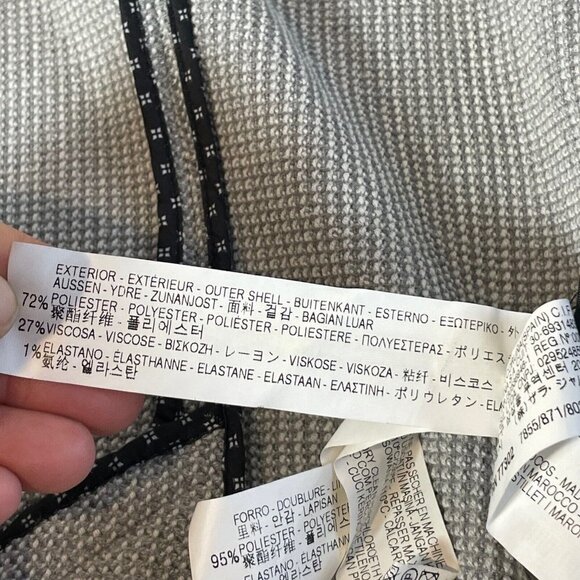 ZARA Woman One Gold Button Waffle Knit Blazer Jacket Grey M Single Breast Kate - Picture 10 of 15